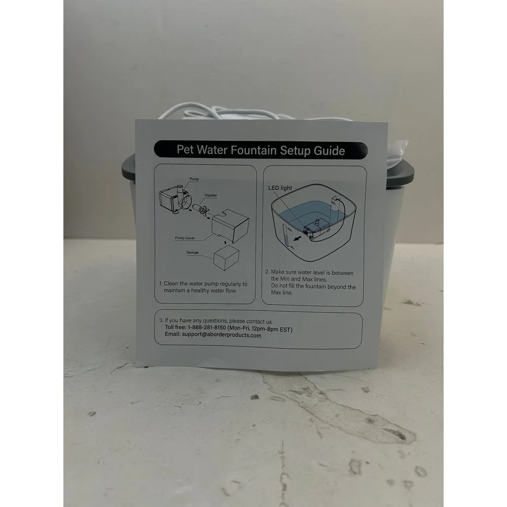 Veken Pet Water Fountain Cat and Small Dog 2.5L White